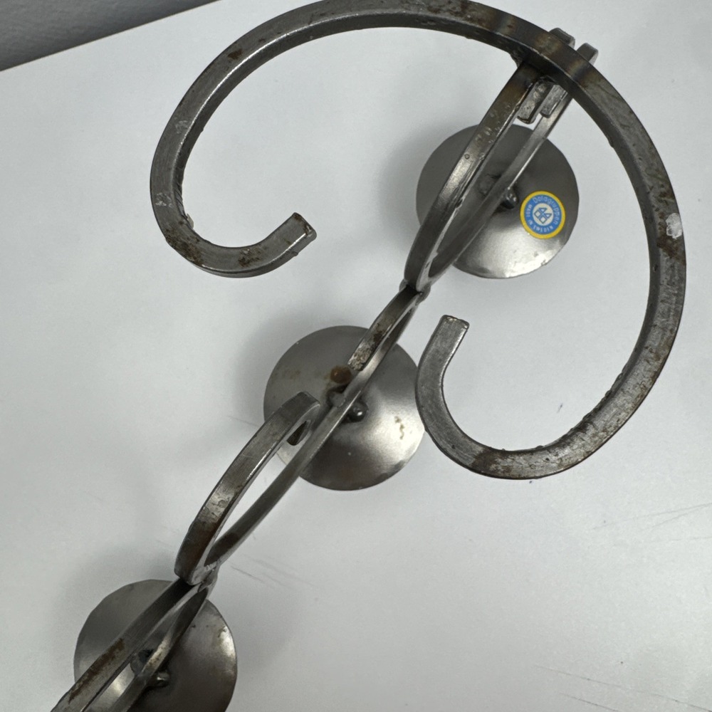 Vtg 80s Dalagruppen Sweden Wrought Iron 4 Taper Candle Holder Scandinavian - Picture 12 of 16